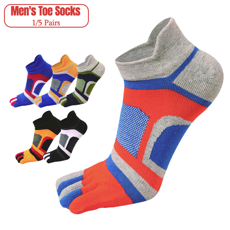 Ankle Sock Low Cut - 1/5 Pairs Men’s Five-Toe Athletic Ankle