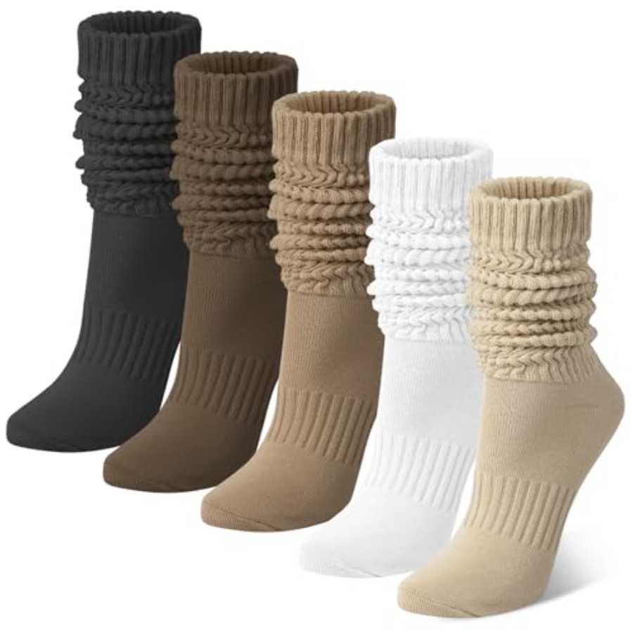 Chalier 5 Pairs Slouchy Socks  - Boot Sock Slouchy reseña y precio