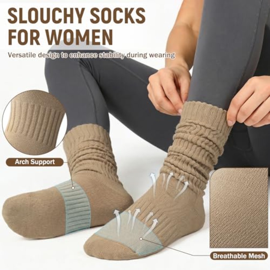 Chalier 5 Pairs Slouchy Socks  - Boot Sock Slouchy reseña y precio