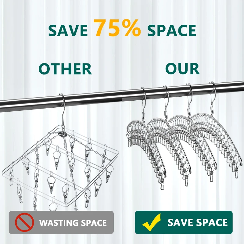 10 Clips Stainless Steel Cloth - Sock Organizer Tray reseña y precio