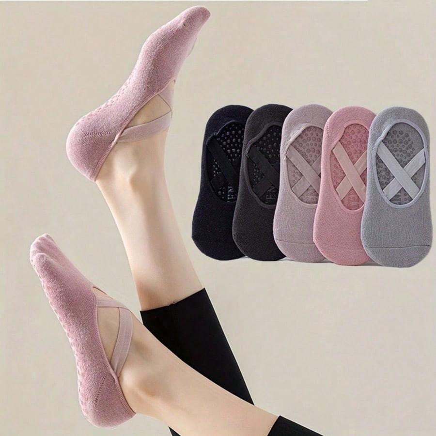Aesthetic Ballet-Inspired Non  - Grip Sock Yoga reseña y precio