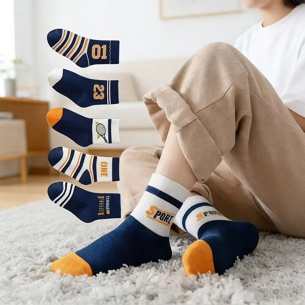 Children's Socks 5-Pack – Boys - Cotton Crew Sock Pack reseña y precio