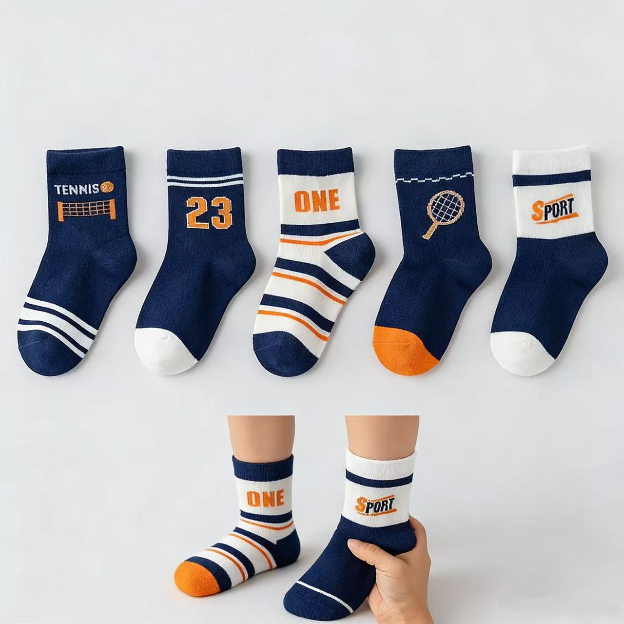 Children's Socks 5-Pack – Boys - Cotton Crew Sock Pack reseña y precio