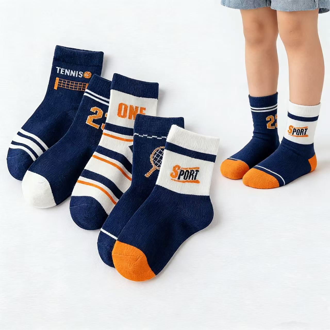 Children's Socks 5-Pack – Boys - Cotton Crew Sock Pack reseña y precio