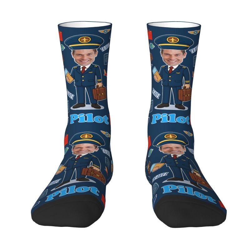 Novelty Men's Funny Pilot Cust - Dress Sock Men reseña y precio