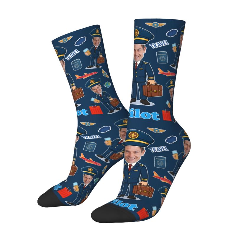 Novelty Men's Funny Pilot Cust - Dress Sock Men reseña y precio