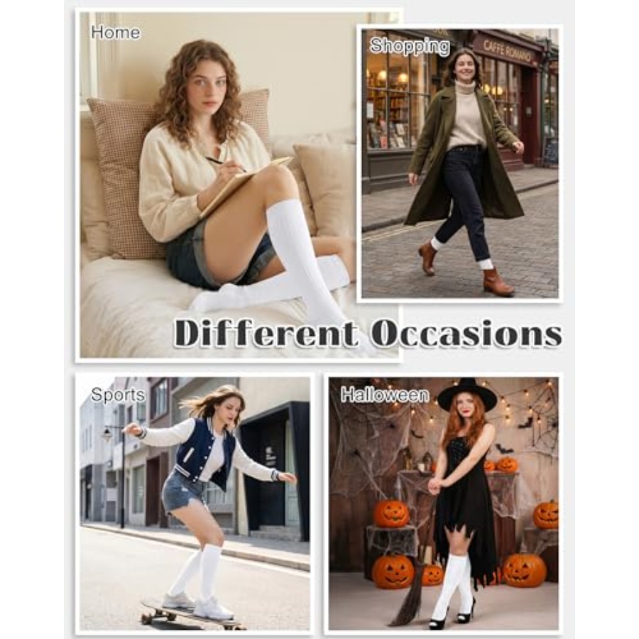 Justay 3 Pairs Womens Knee Hig - Boot Sock Slouchy reseña y precio