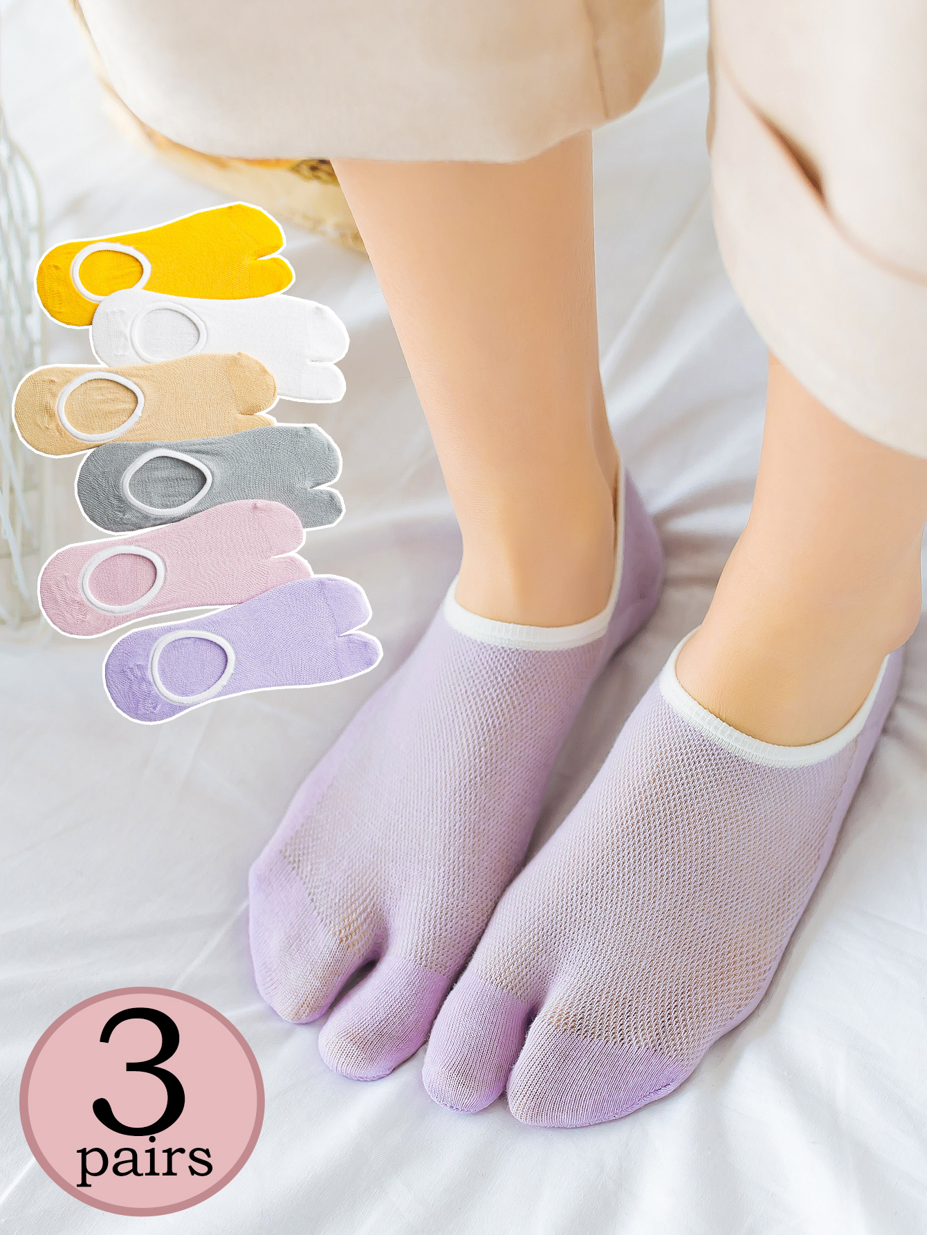 3 Pairs Women's Split-Toe Sock - Toe Sock Split reseña y precio