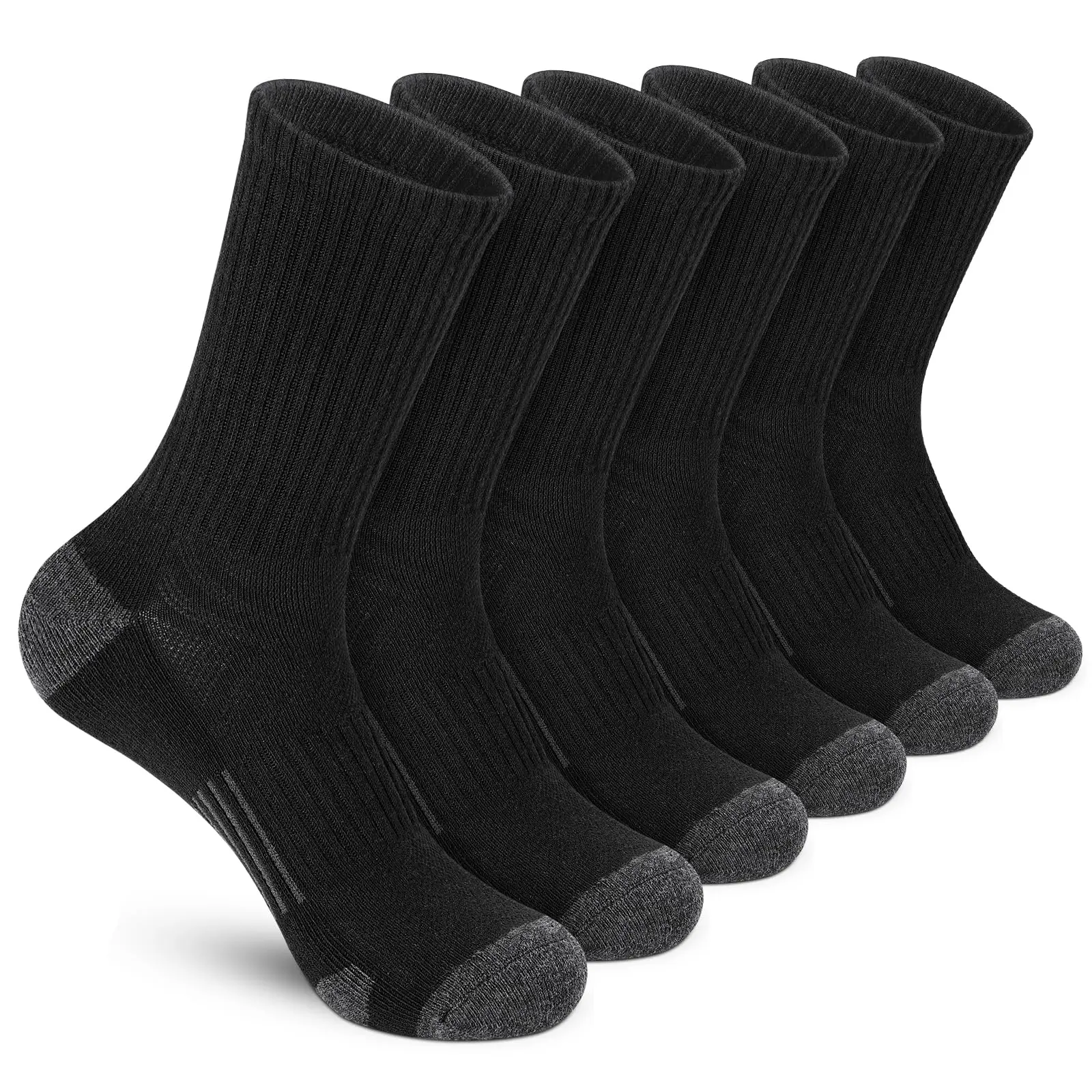 6 Pairs Men's Cushioned Crew S - Cotton Crew Sock Pack reseña y precio