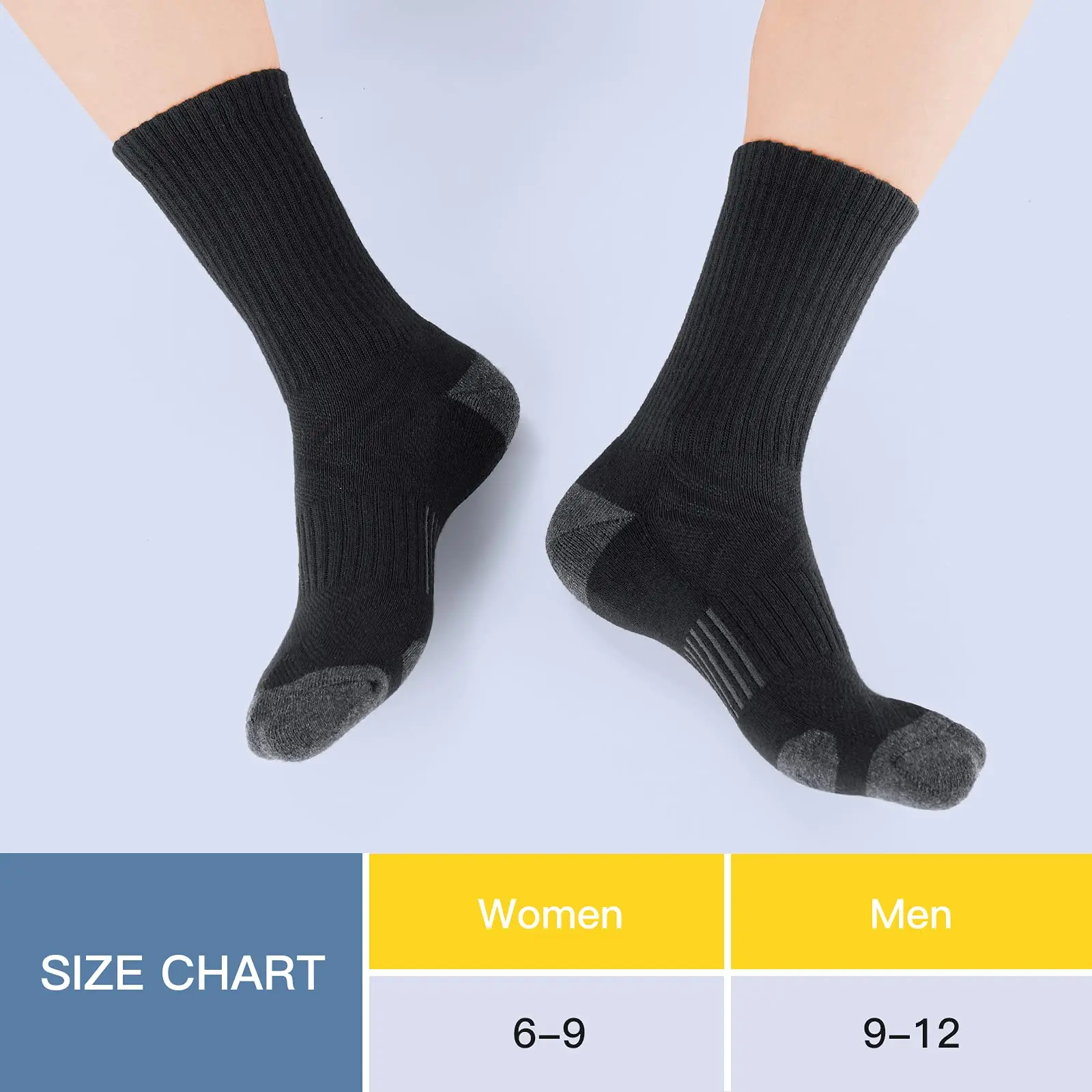 6 Pairs Men's Cushioned Crew S - Cotton Crew Sock Pack reseña y precio
