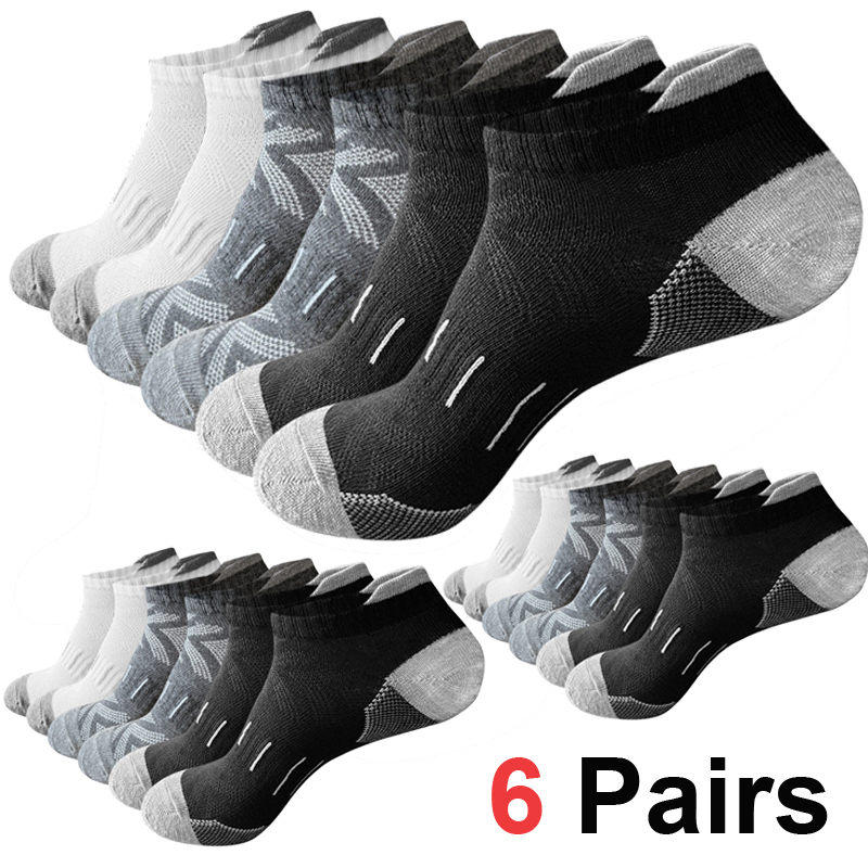 6Pairs Men's Arrow Print Ankle - Athletic Sock Cushion reseña y precio