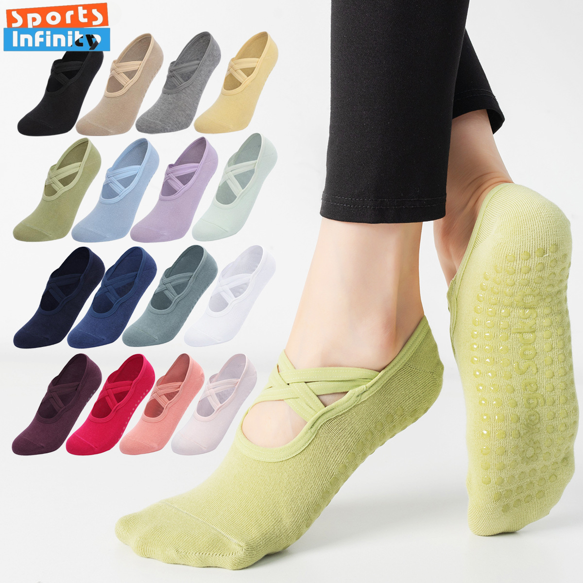 Fashion Cross Straps Backless  - Grip Sock Yoga reseña y precio