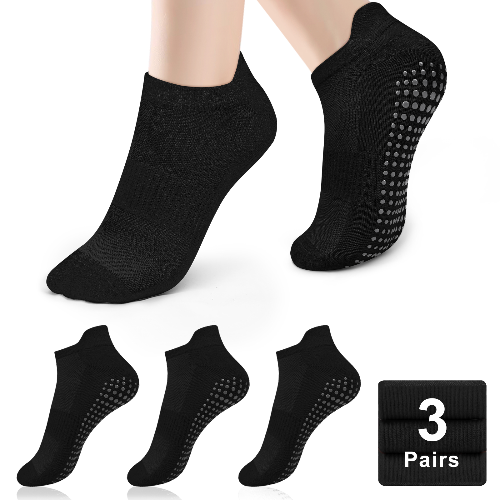 3 Pairs Yoga Socks Women Cotto - Grip Sock Yoga reseña y precio