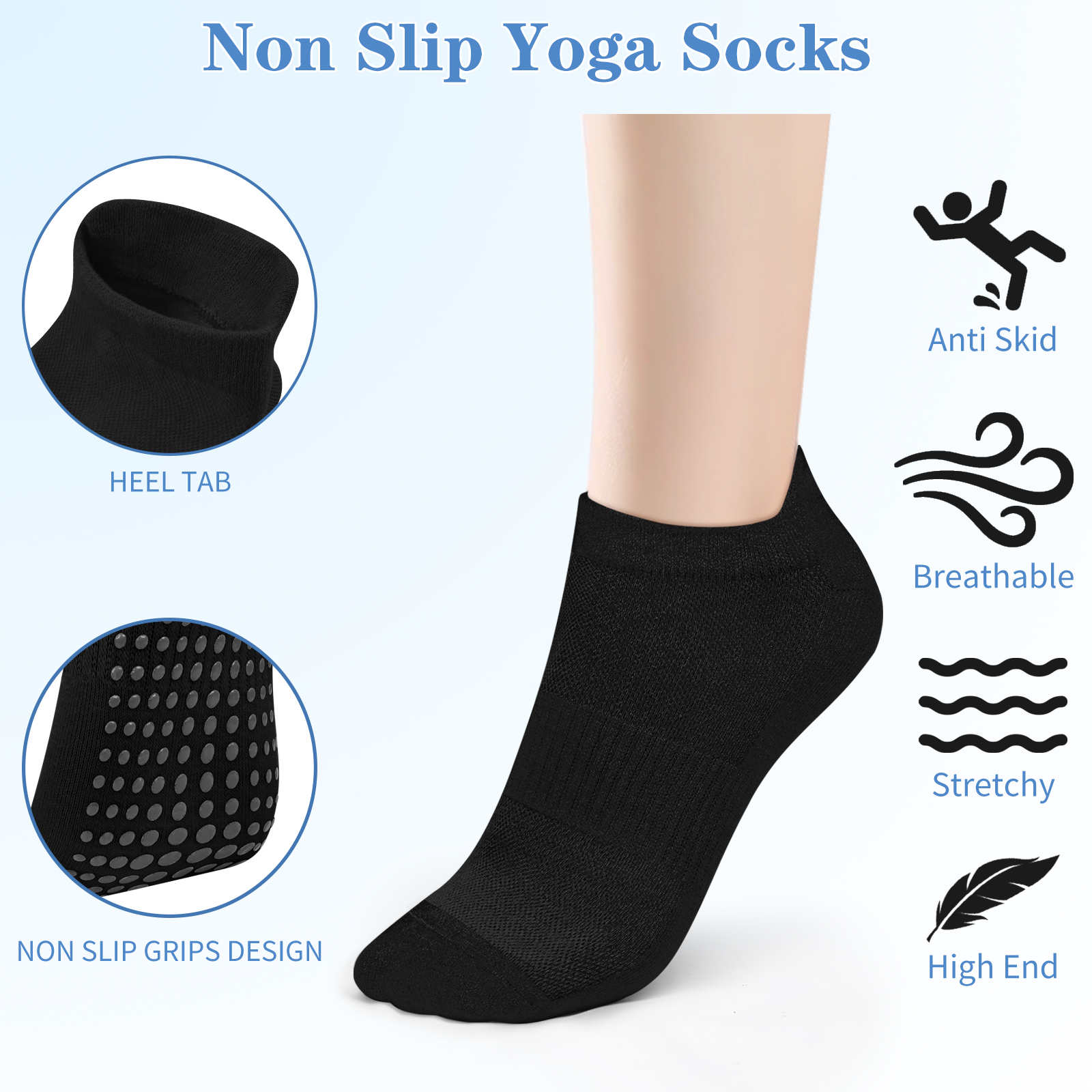 3 Pairs Yoga Socks Women Cotto - Grip Sock Yoga reseña y precio