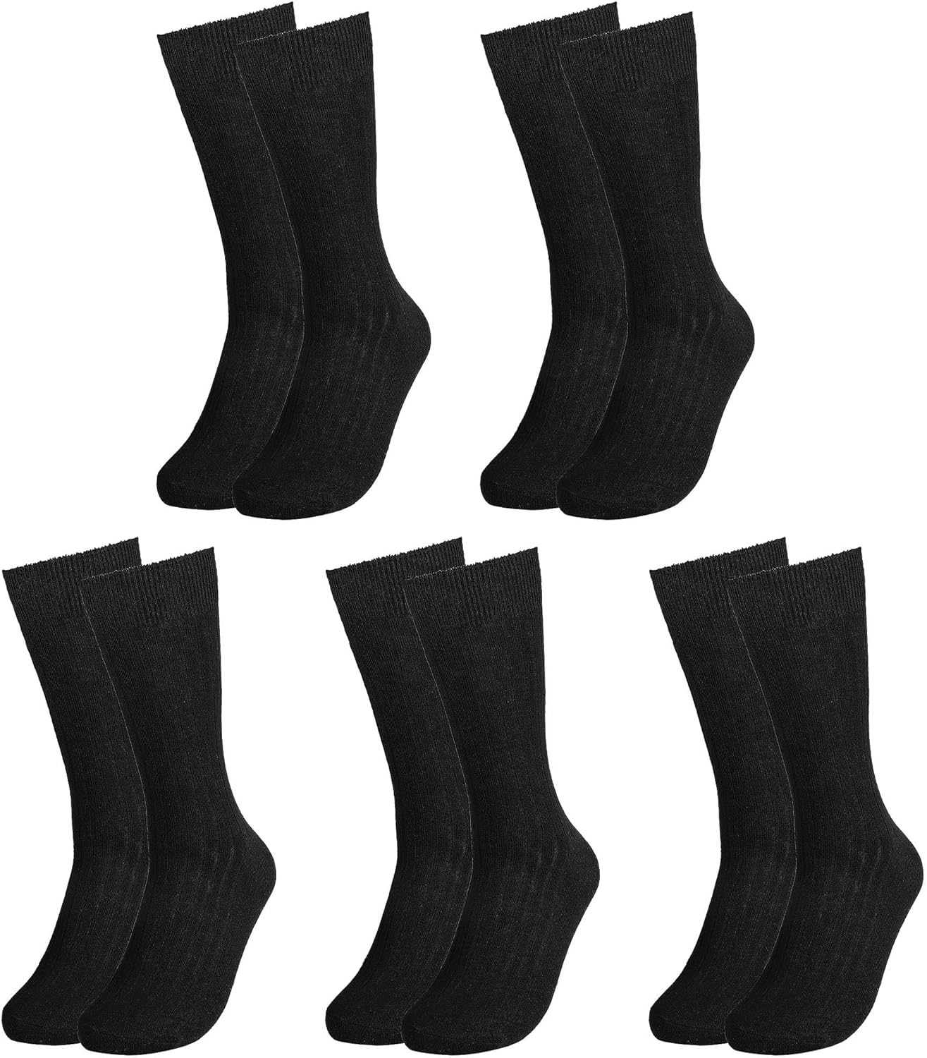 Men Dress Socks 5-Pack Plain R - Cotton Crew Sock Pack reseña y precio